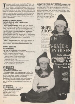 Mary Kate Olsen Ashley Olsen teen magazine clipping Ships Ahoy Superteen Full House