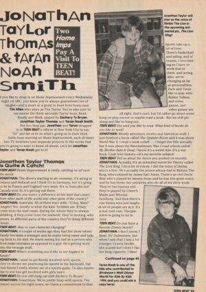 Jonathan Taylor Thomas Taran Noah Smith teen magazine pinup clipping pay a visit to Teen Beat young boys rare