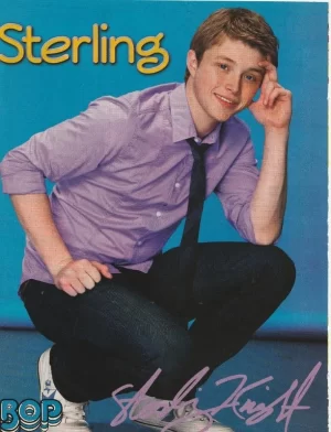 Sterling Knight teen magazine pinup clipping Bop Tiger Beat squatting tie