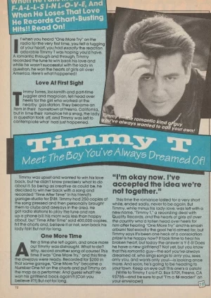Tommy Page teen magazine pinup clipping PIX Paging Timmy T Superteen Bop