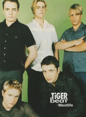 Westlife teen magazine pinup clipping Swear it again serious poses Tiger Beat