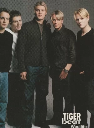 Westlife teen magazine pinup clipping Swear it again black shirts Tiger Beat