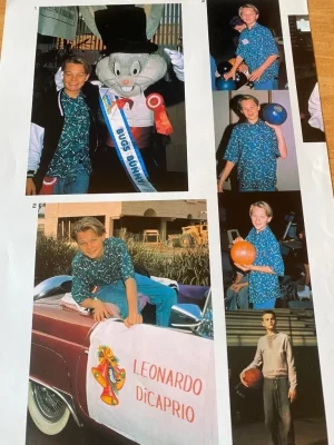 Leonardo Dicaprio teen magazine pinup clipping young bowling car Japan modeling