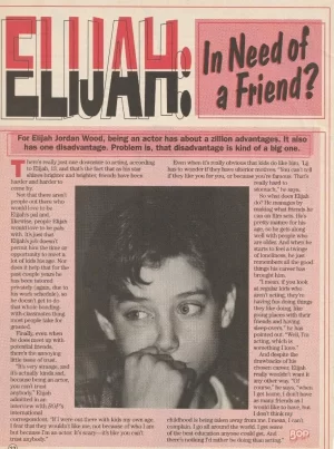 Elijah Wood teen magazine pinup clipping teen idols Bop in need of a friend pix
