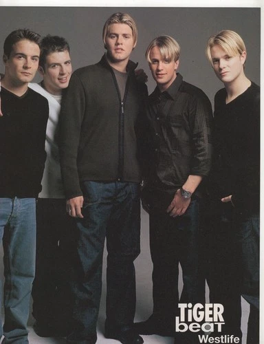 Westlife Youngstown teen magazine pinup clipping Swear it again black shirts - Image 2