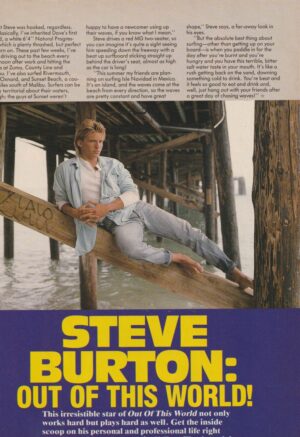 Steve Burton teen magazine pinup clipping barefoot ocean Out of this World Pix