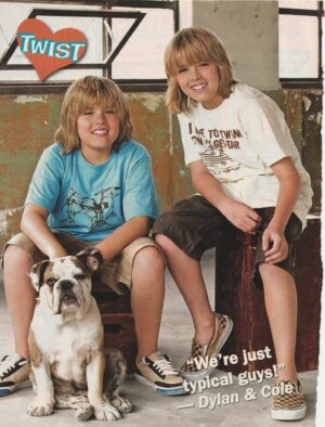 Dylan Sprouse Cole Sprouse teen magazine pinup clipping Twist shorts dog legs preteens