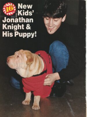 Jonathan Knight New Kids on the block teen magazine pinup clipping dog 16 mag