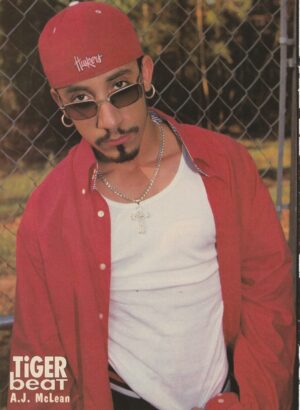 AJ Mclean Lance Bass Backstreet Boys Nysnc teen magazine pinup clipping red hat