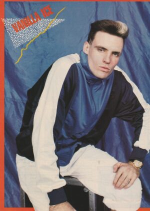 Vanilla Ice teen magazine pinup clipping white panrs blue shirt Teen Machine Rare