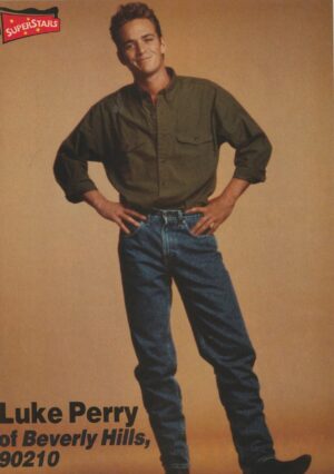 Vanilla Ice Luke Perry teen magazine pinup clipping full body jeans green shirt teen idols rare Superstars
