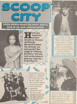 Christian Oliver teen magazine clipping Brandy Scoop City