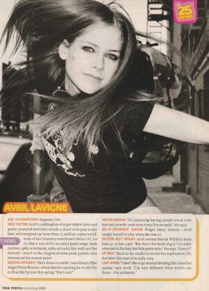 Avril Lavigne teen magazine clipping Hot rebel Teen People pix