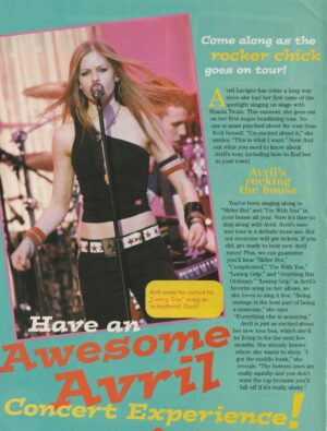 Avril Lavigne teen magazine clipping awesome Avril concert experience