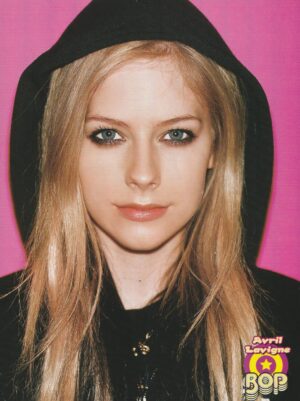 Avril Lavigne teen magazine pinup clipping black hoodie Bop headshot pix