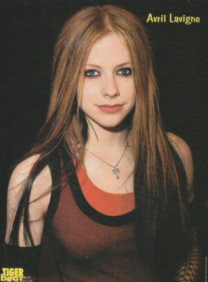 Avril Lavigne teen magazine pinup clipping red shirt Tiger Beat night time pix