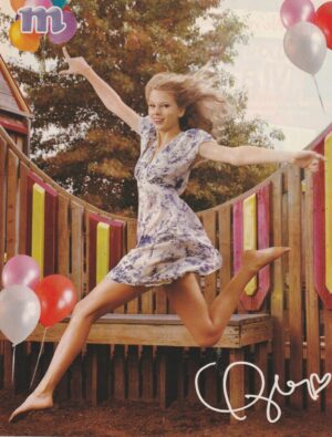 Taylor Swift teen magazine pinup clipping jumping barefoot Bop country star M