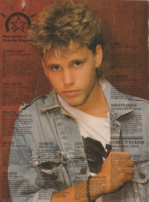 Corey Haim teen magazine pinup clipping 80's jean jacket white t-shirt Wow mag