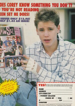 Corey Haim Chad Allen teen magazine pinup clipping 80's Teen Set mag jeans Hot