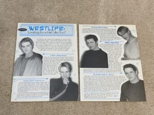 Westlife teen magazine clipping Looking for a girl Like you Bop
