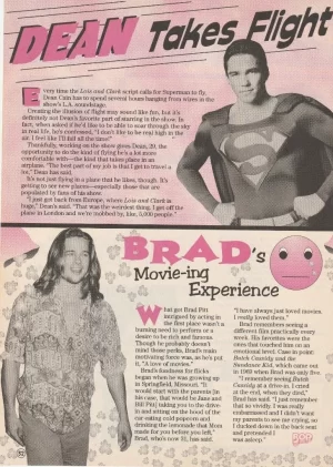 Dean Cain Jeremy Jackson Brad Pitt teen magazine pinup Bop Take Flight Pix