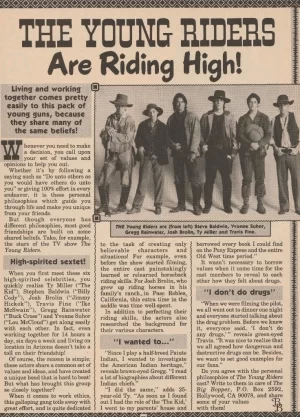 Ty Miller Gregg Rainwater Travis Fine teen magazine pinup clipping Teen Beat pix