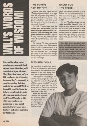 Will Friedle teen magazine pinup clipping Tutti Frutti Words of Wisdom pix 90s