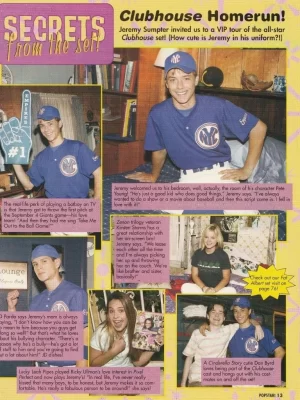 Jeremy Sumpter teen magazine pinup clipping baseball Pop Star Rare Young Pix
