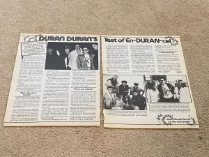 Duran Duran teen magazine pinup clipping Duran’s test Teen Beat Tiger Beat pix