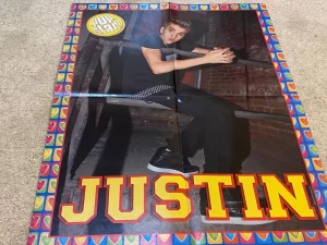 Justin Bieber Avan teen magazine poster clipping young boy rail Pop Star singer
