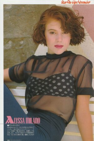 Alyssa Milano Phoebe Cates teen magazine pinup clipping Japan black sexy shirt