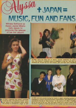 Alyssa Milano Jason Priestley teen magazine pinup clipping article 80’s