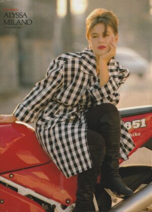 Alyssa Milano teen magazine pinup actress motorcycle Who’s the boss