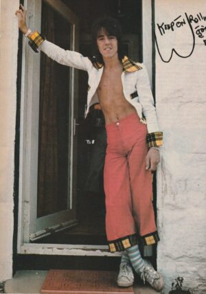 Bay City Rollers teen magazine pinup clipping shirtless at home red pants BCR