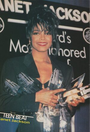 Janet Jackson teen magazine pinup clipping 80s award show Teen Beat Pix