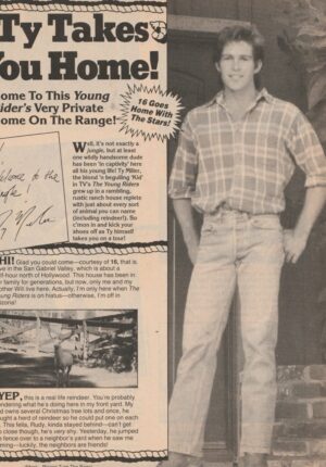 Ty Miller teen magazine pinup clipping Teen Machine Takes you home 2 page pix