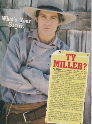Ty Miller teen magazine pinup clipping Teen Machine Young Riders blue shirt hat