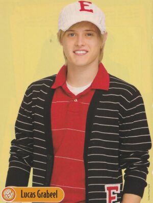 Lucas Grabeel magazine pinup clipping Pop Star red shirt white hat teen idol pix