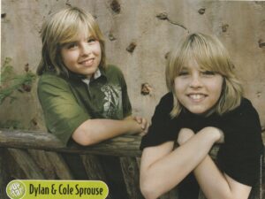Cole Sprouse Dylan Sprouse teen magazine pinup The Suite Life on Deck zoo green and black shirt kids