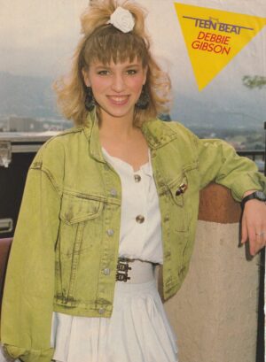 Debbie Gibson George Michael teen magazine pinup clipping green jean jacket Teen Beat Wham Pix