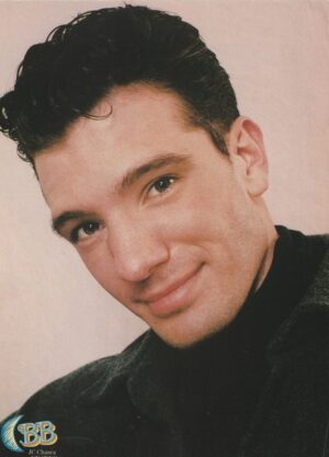 JC Chasez Nsync Brian Littrell BSB teen magazine pinup headshot BB black shirt
