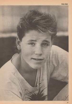 Corey Haim teen magazine pinup clipping headshot black and white child star Pix