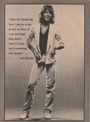 Leif Garrett teen magazine pinup clipping full body 70’s modeling teen star PIX