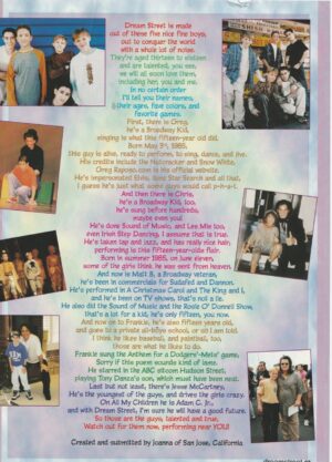 Dream Street teen magazine pinup clipping Jesse Mccartney Chris Trousdale Greg Raposo