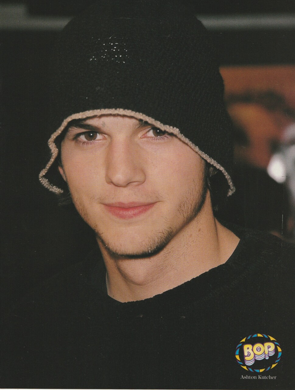 Christina Aguilera Ashton Kutcher teen magazine pinup black shirt Bop Pix Grammy - Image 2