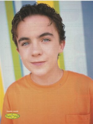 Frankie Muniz teen magazine pinup 90's Pix Teen Beat orange shirt Malcolm Rare