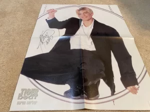 Aaron Carter teen magazine poster clipping Tiger Beat Circle jeans young singer