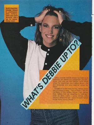 Debbie Gibson teen magazine pinup clipping Superteen hands on head Teen Machine