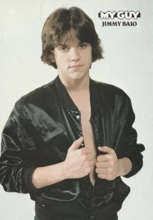 Jimmy Baio Cliff Richard teen magazine pinup clipping leather jacket open shirt