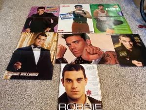 Robbie Williams Take That teen magazine pinup poster clipping Bop Bravo Rare PIX